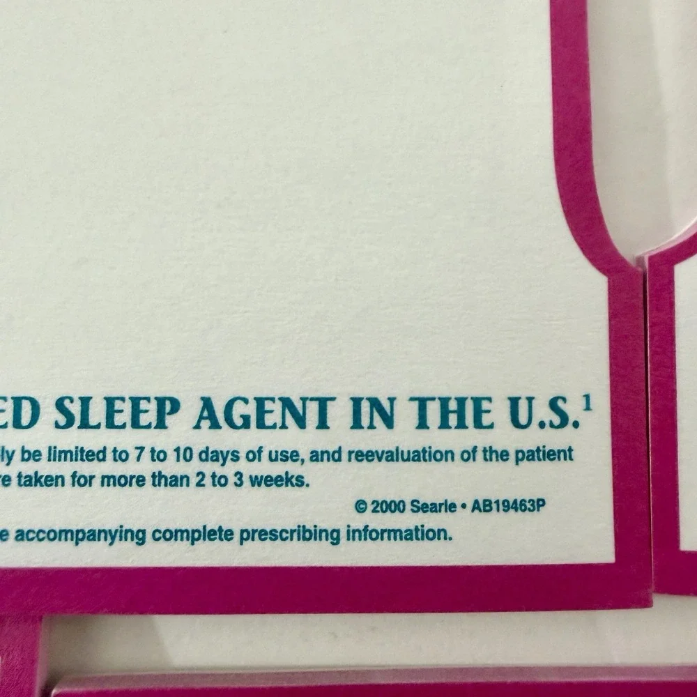 VTG Ambien Sticky Note Pads Lot 2000 2002 Pharmaceutical Drug Rep Advertising